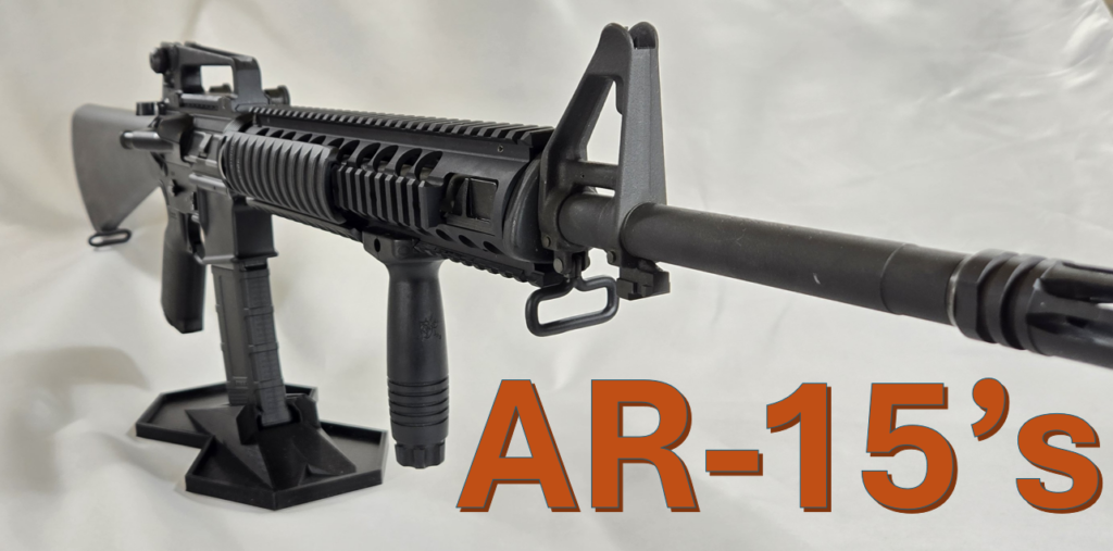 AR 15 style rifles and pistols